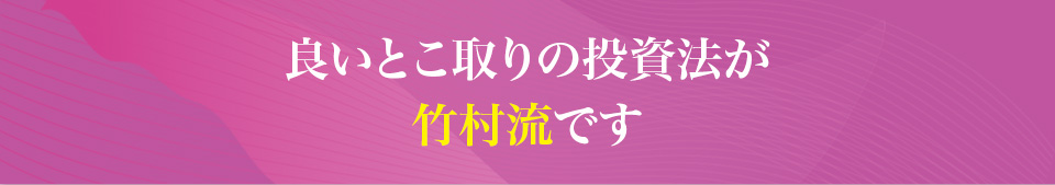 良いとこ取りの投資法が
                    竹村流です